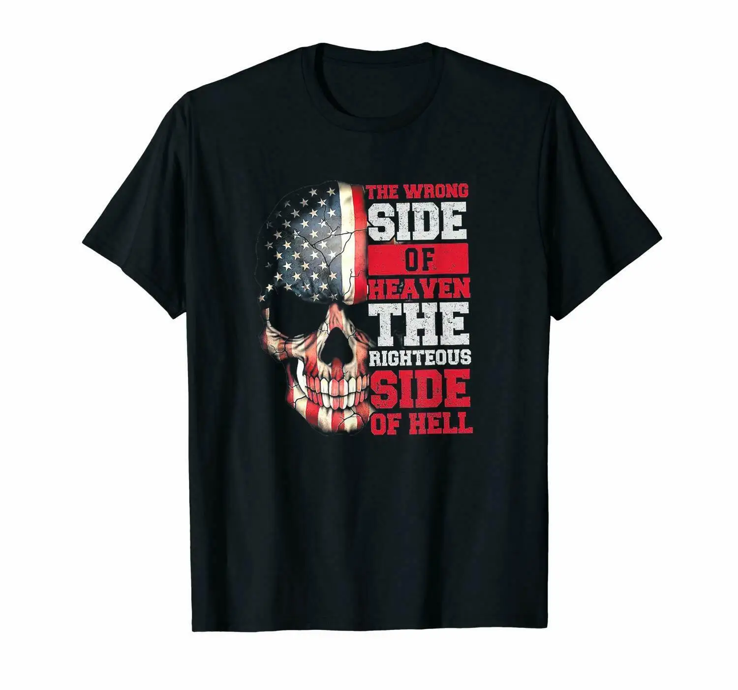 The Wrong Side of Heaven The Righteous Side of Hell Black Men 2019 Summer Round Neck Men Hipster Cool O Neck Casual T Shirt