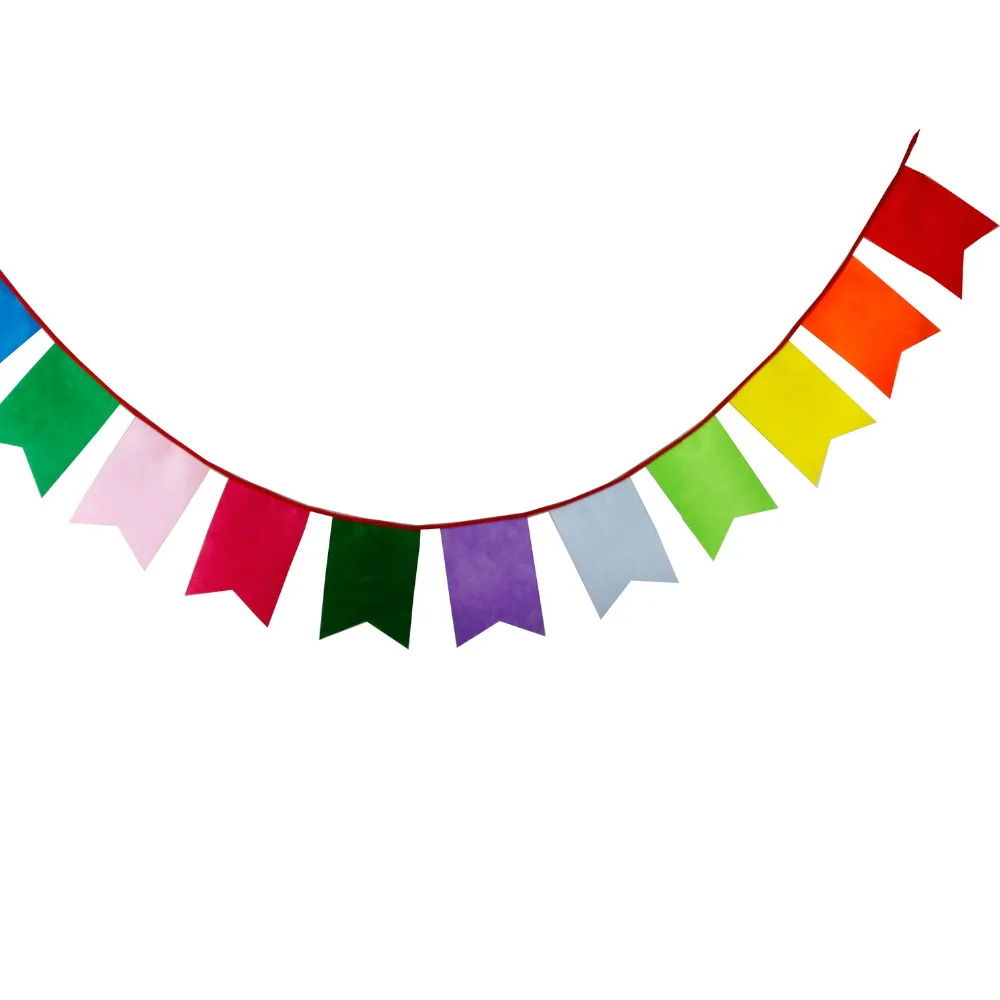 Popular Korean Bunting 12 Flags Party Bunting Felt Banners Baby Shower Birthday Bunting Garland Home Decoration image 3