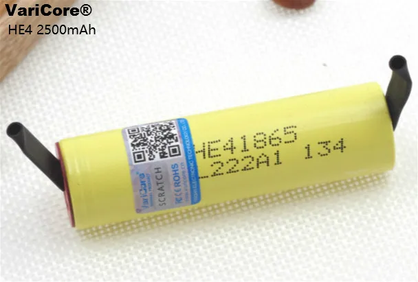 VariCore-Batería de iones de litio HE4 18650, 3,7 V, 2500 mAh, electrónica especial, descarga de 20A 30A + soldadura, nueva