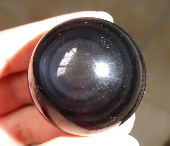 Natural Rainbow Obsidian Cat Eye Obsidian,Crystal Stone Sphere Ball Mineral Rock Reiki Chakra Healing Stone,30mm 40mm 50mm 60mm