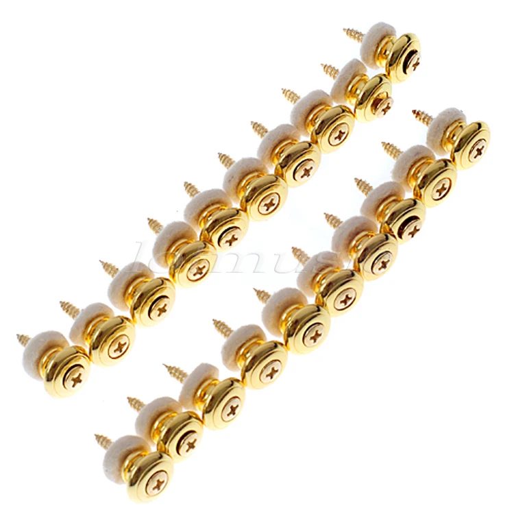 Guitar Strap Button Lock Pin Gold Chrome Black 20 Pcs for Bass Acoustic Electric Guitar Parts Accessories