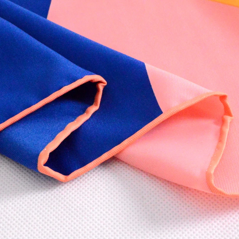 [BYSIFA] Ladies Pink Silk Scarf Shawl Fashion Accessories Twill Large Square Scarves Wraps 90*90cm Geometric Pattern Scarves