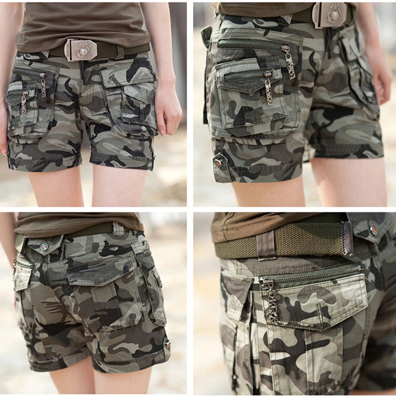 Outdoor Trekking Hiking Tactical Shorts Women Military Camouflage Breathable Sports Short Women Camping Training Climbing Shorts