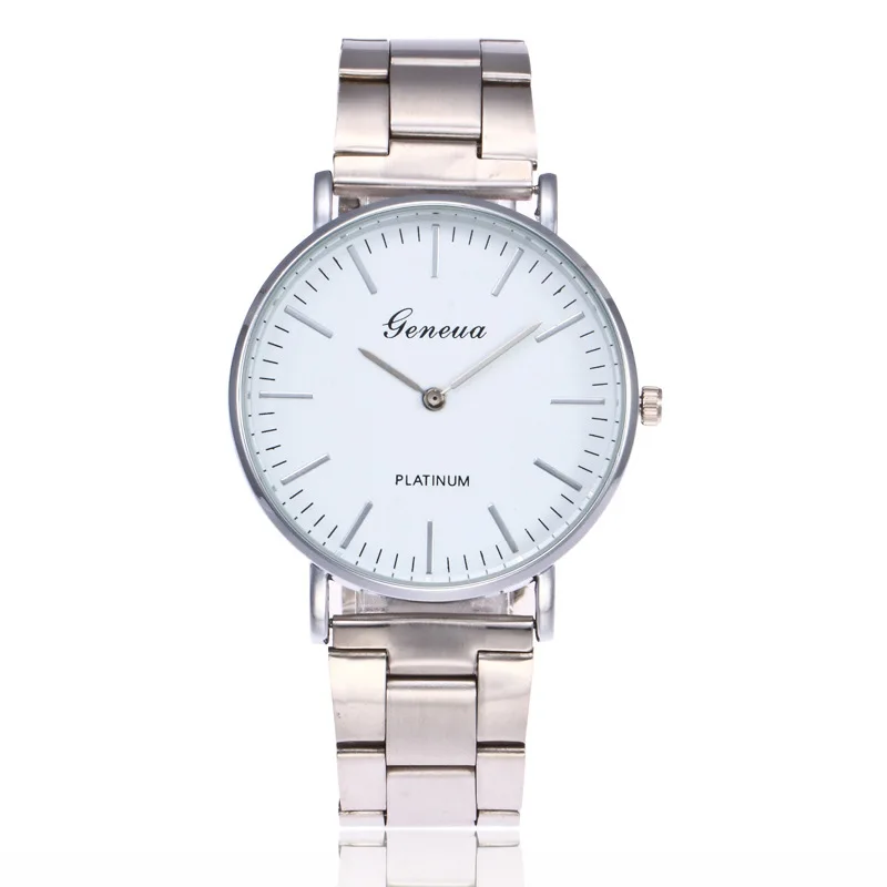 New Famous Brand Geneva Silver Casual Quartz Watch Women Stainless Steel Dress Watches Relogio Feminino Men Clock Ladies Watch