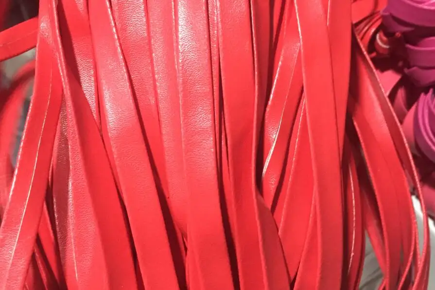 

100meters 10mm Red Pu Faux Leather Cord Flat lether Soft Cord Faux Pu Lace Beading String Bracelet Necklace Crafts