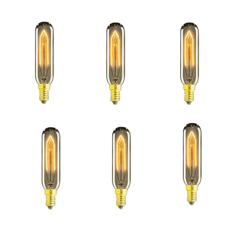 

6pcs T10 E27 E14 40W Vintage Edison Lamps Dimmable Incandescent Industrial Bulb Antique Retro Lamp Light AC220-240V for Home