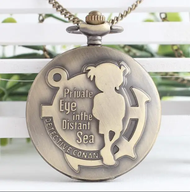 Detective conan Animation cartoon students pendant gift Fashion quartz Necklace pocket watches