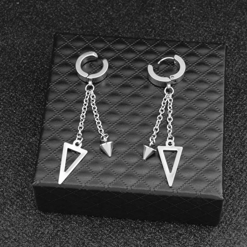 ONSTALL Hot Fashion Personality Circle Round cross earrings for men Drop Earrings Punk Rock Style Male Men Earrings Jewelry  EH8