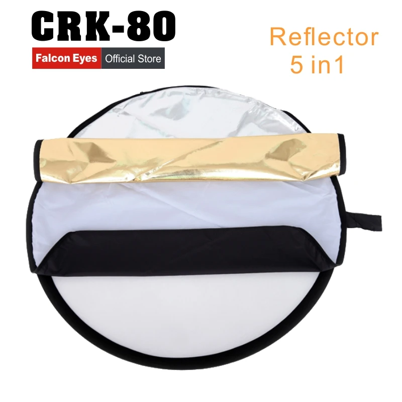 Falcon Eyes CRK-80 5 in 1 Portable Collapsible Light Round Reflector Studio Photo Photography Accessories with Carrying Bag