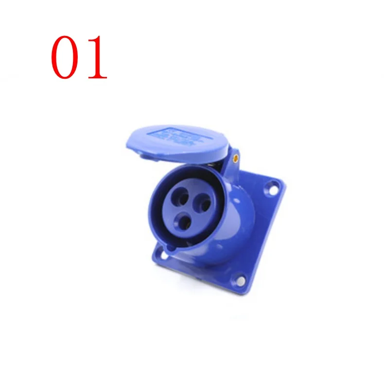 Blue Range AC220V-250V 16 AMP 3 Pin Industrial Site Plug & Sockets IP44 2P+E Male/Female Industry Electrical Socket