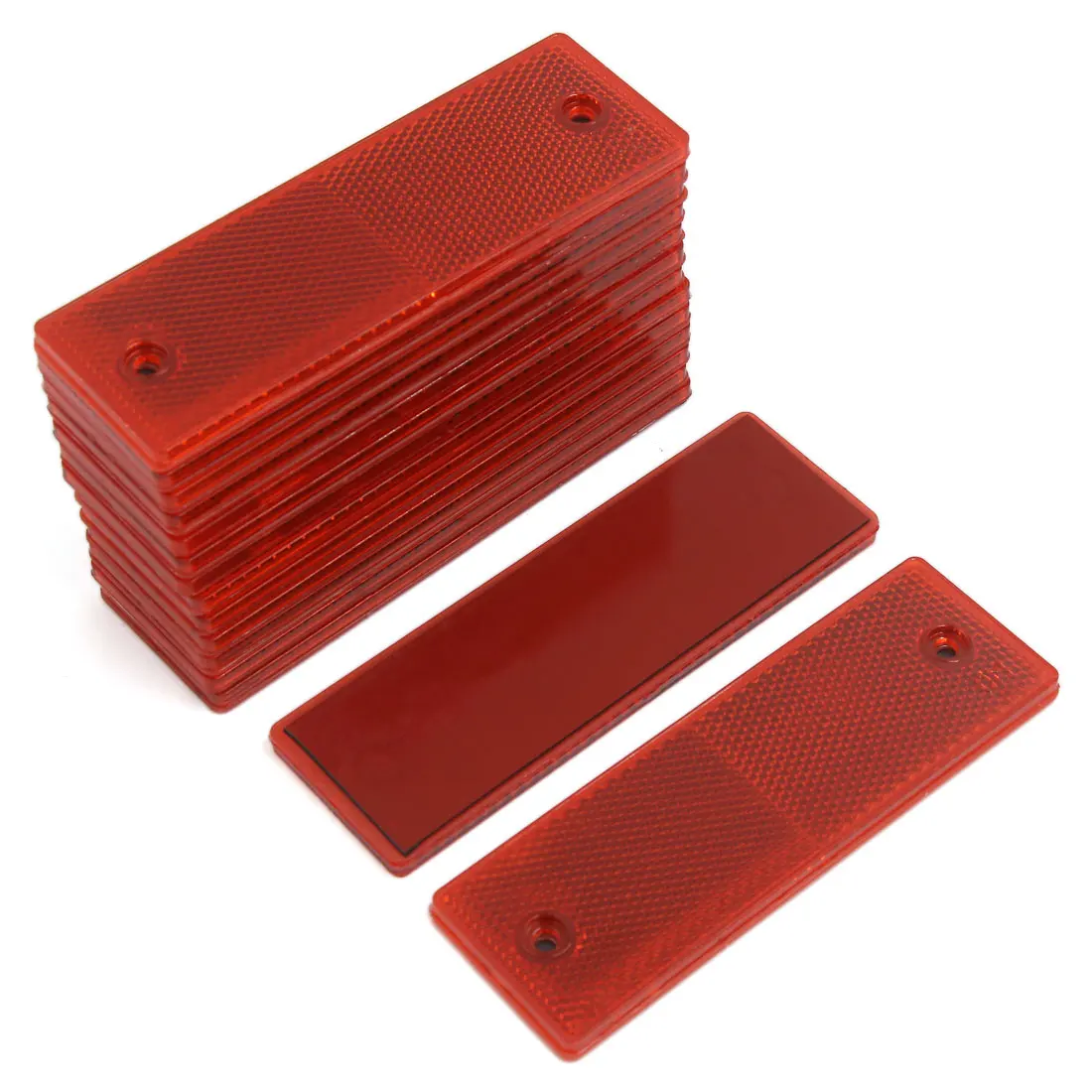 Uxcell Car Trailer Red Plastic Reflective Plate Sticky Reflector 145mm x 50mm 15PCS