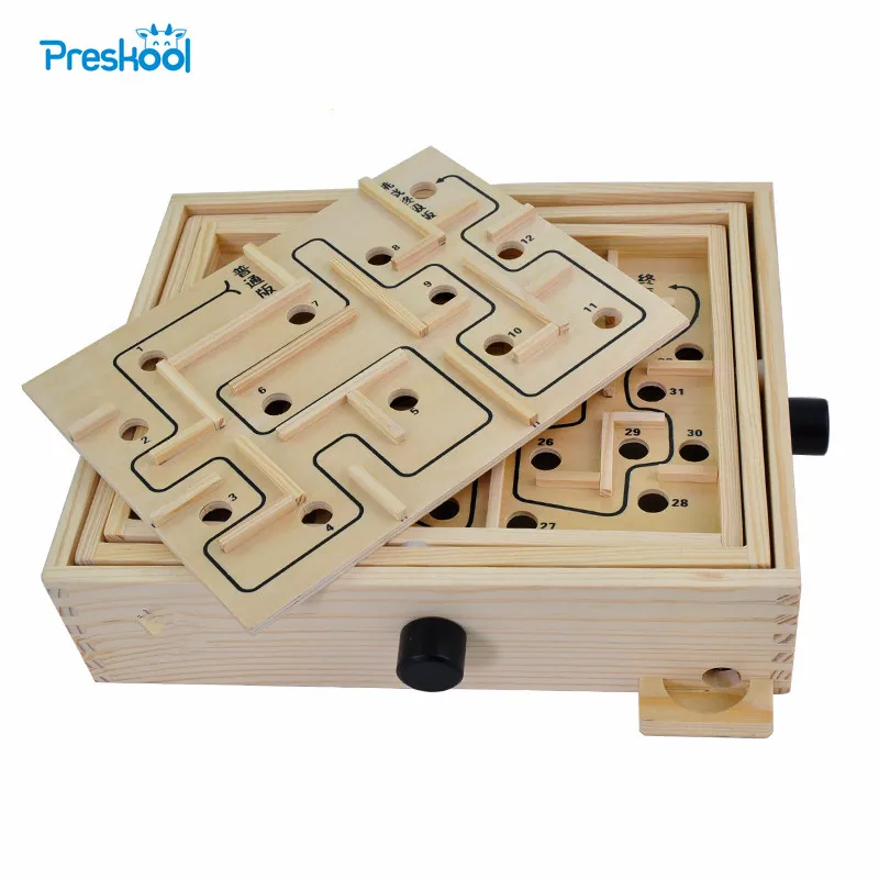 

Montessori Kids Toy Maze Game Circulate Board Game Labyrinth Preschool Brinquedos Juguets