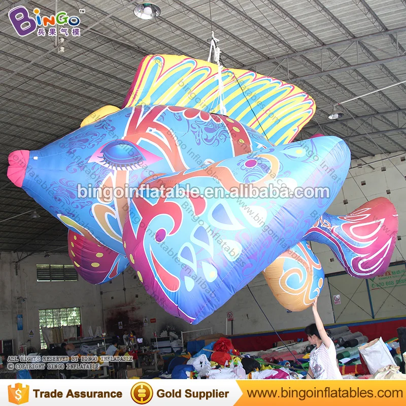 3M / 10ft Inflatable Fish Model Flying Fish Inflatable Hanging Nemo Dolly Fish Balloon with Blower for Ocean Theme Decoration