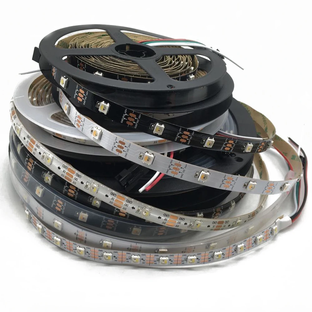 SK6812 RGBW (similar ws2812b) 4 in 1 1m/4m/5m 30/60/144 leds/pixels/m;individual addressable led strip IP30/IP65/IP67 DC5V