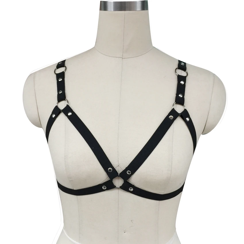 

Women New Black Harness cage bra Exotic Apparel Gothic Harajuku sexy lingerie cosplay bondage harness prom dresses harness bra