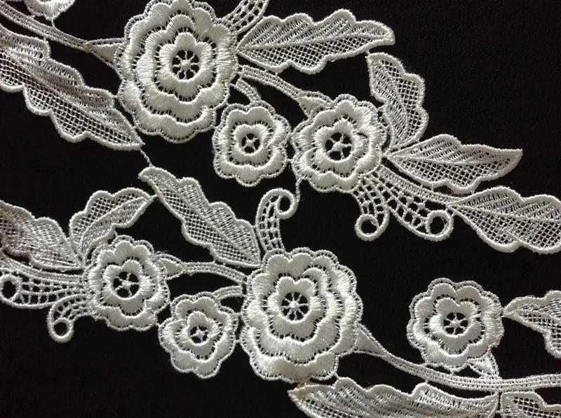 29cm*8cm polyester mirrored embroidery flower applique, embroidery lace patches,veil applique,BQ0719C