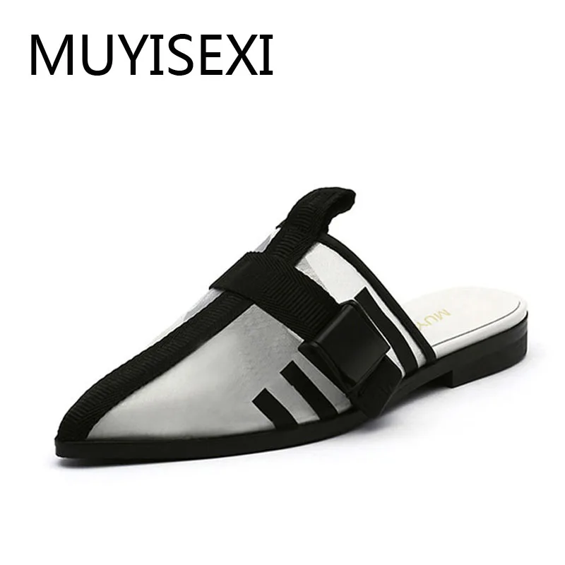 

Мюли с воздушной сеткой, женские тапочки, женская повседневная обувь на плоской подошве, женские летние шлепанцы, эспадрильи HL168 MUYISEXI