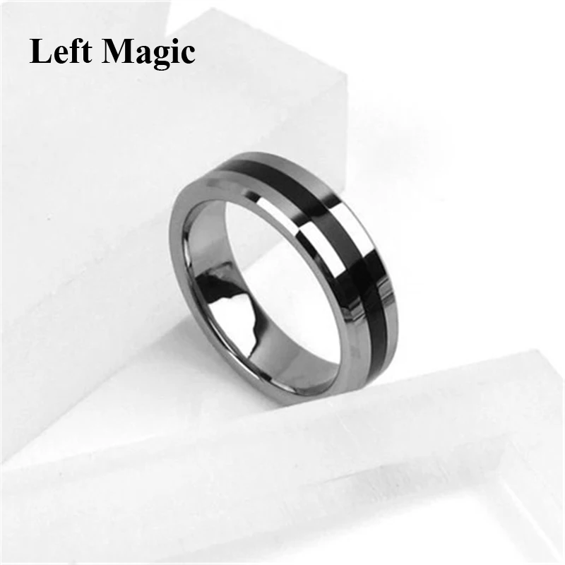 1 Pcs Hot Strong Magnetic Magic Ring Silver And Black Magician Ring Coin Magic Magic Tricks For Magic Show Close Up Magic B1024