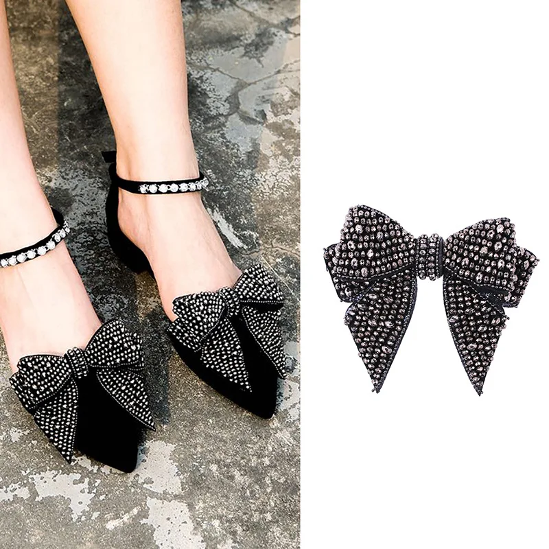 Bowknot ozdoby kryształowe buty klipsy buty weselne akcesoria damskie eleganckie buty Rhinstones Ornament ozdoby do butów