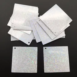 125pcs/lot 29mm Large Square Flat Loose Sequin Paillette Sewing,Wedding Craft,Women Kids DIY Garment Accessory Laser White