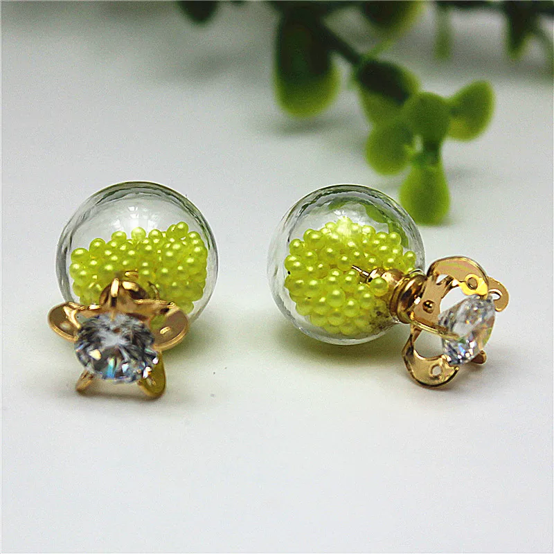 2019 new design fashion brand jewelry Thick glass beads stud earrings earring for women gift