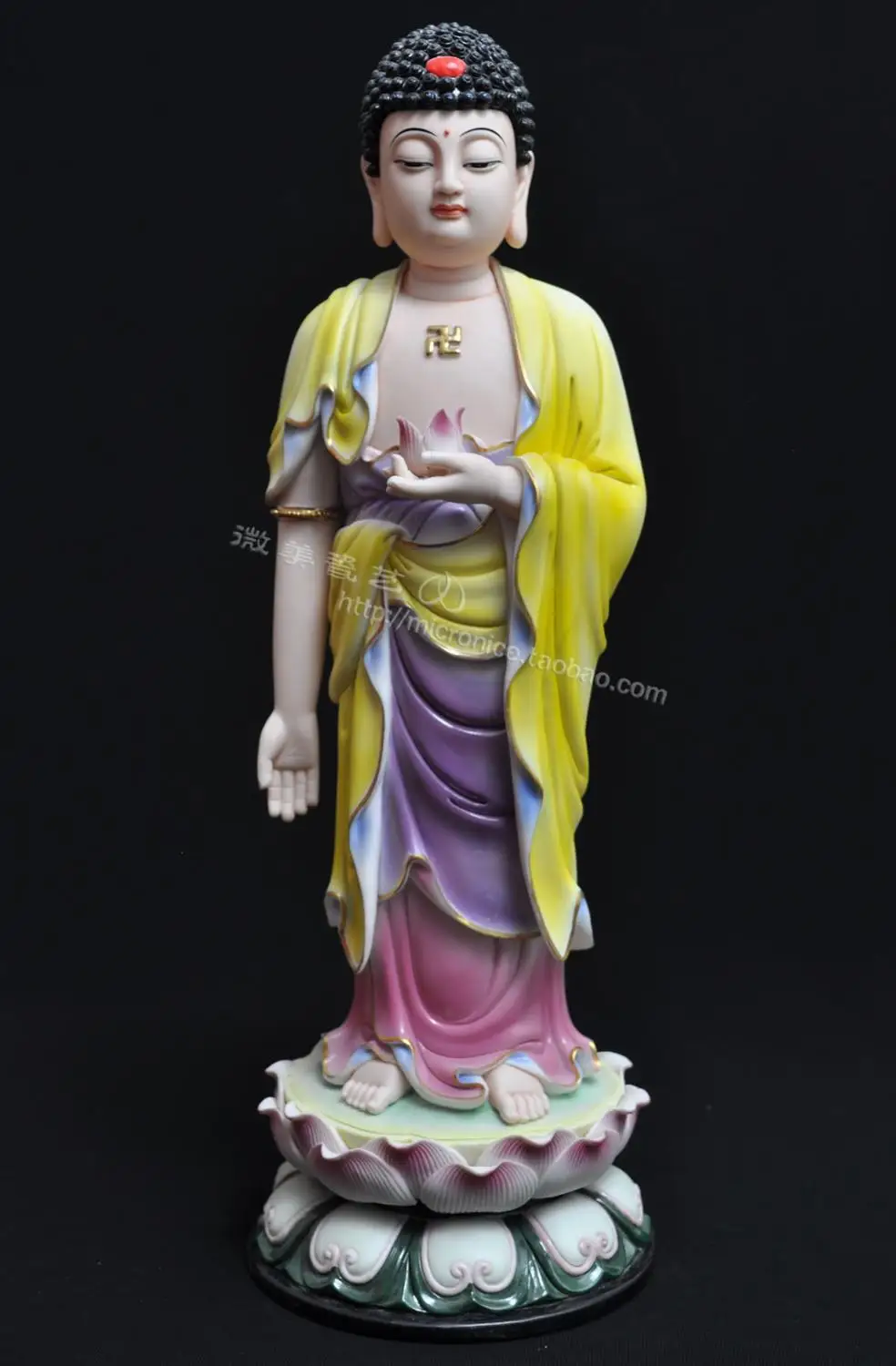 Like Sam West Dehua ceramic painting Buddha stood like a 17 inch painted gold put Ephraim Amitabha