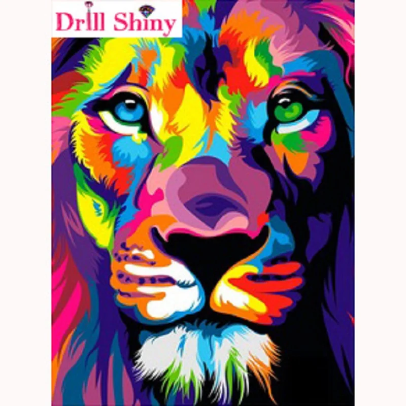 NEW Arrival diy diamond embroidery lion head diamond painting cross stitch full Square mosaic rhinestone embroidery