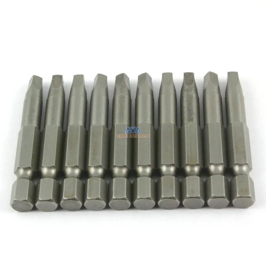 10 Pieces Magnetic 3.4x3.4mm Square Head Screwdriver Bit S2 Steel 1/4