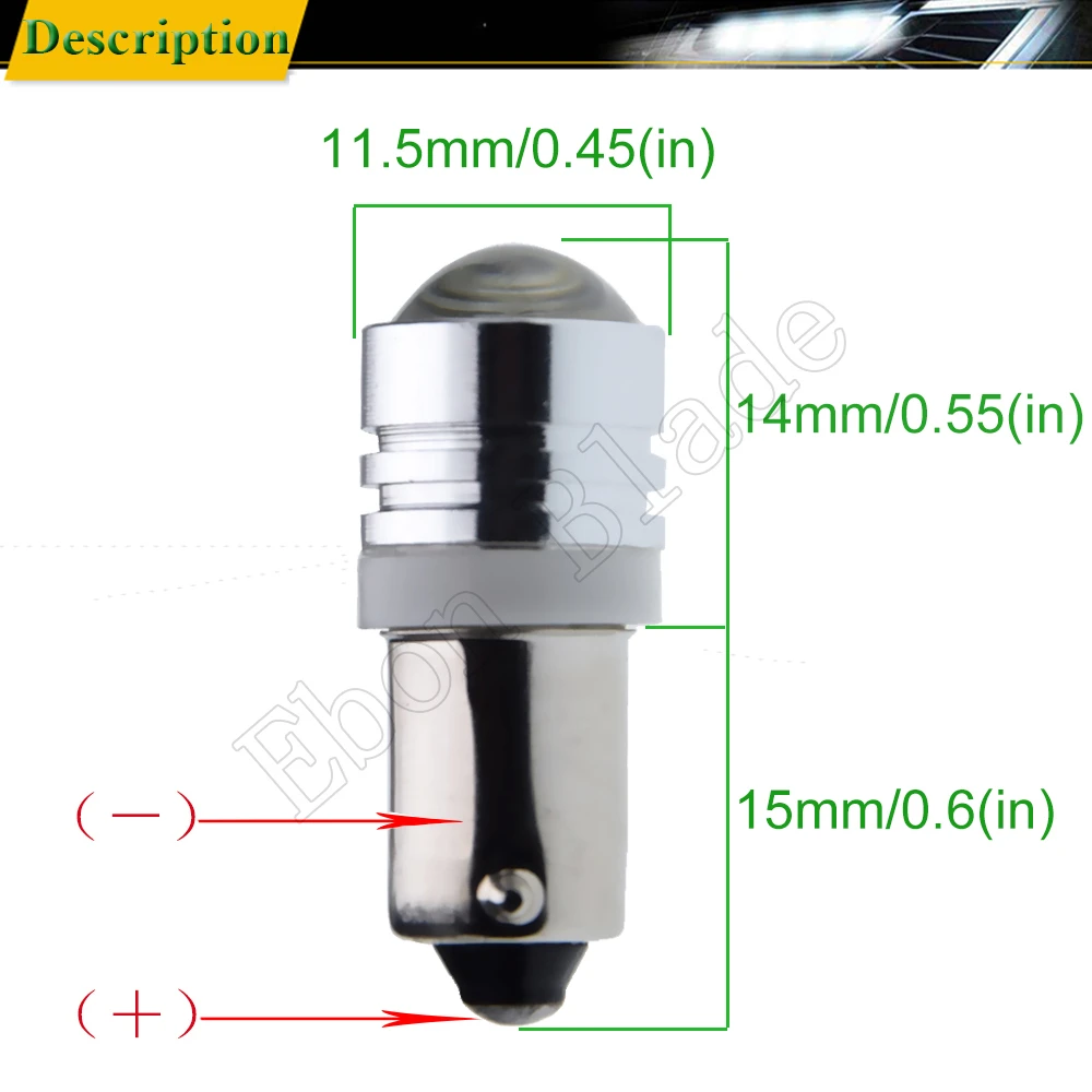 2x T4W BA9S BAX9S H6W BAY9S H21W 6V 12V 24V DC Car Motor LED Bulb Interior Lamp Projector Side Marker Backup Reverse Light White