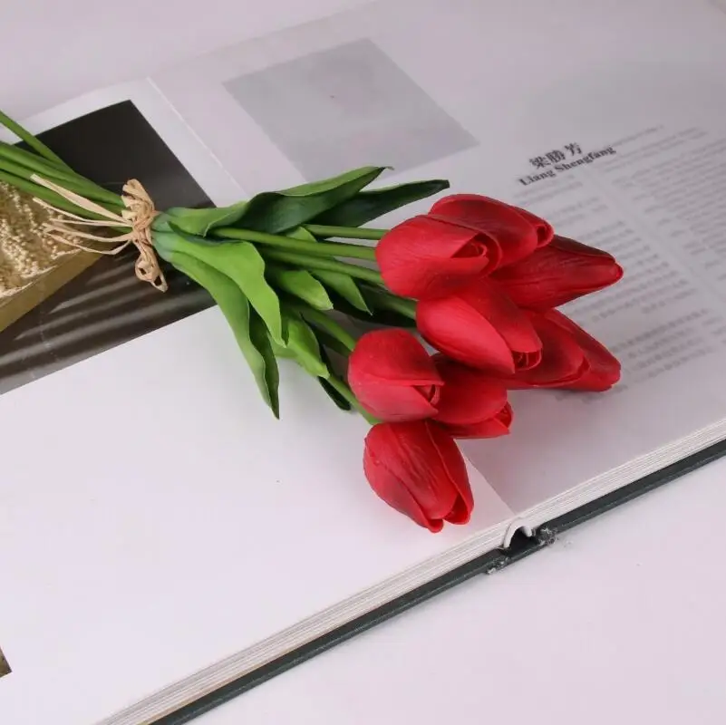 Latex Tulips Artificial PU Flower bouquet Real touch flowers For Home Wedding Decorative Flowers LX6606