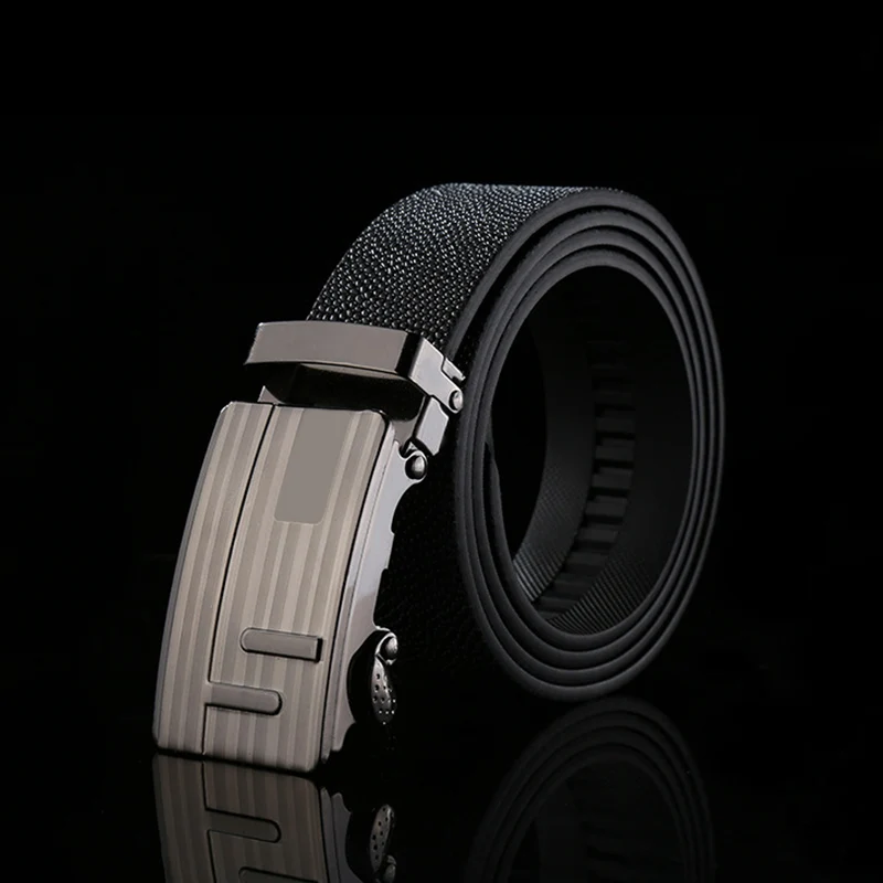 

New Men's Leather Belt Jeans Suits Random Buckle Belt in Black Strap PD-0010