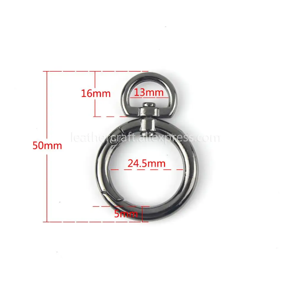 1xAlloy Swivel Eye D-ring Snap Trigger Hook Clip Spring Gate O ring Clasp Handbag Bag Strap Belt Shoulder Buckle Accessory