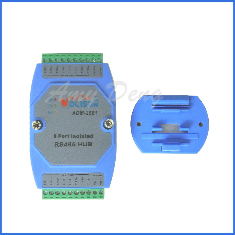 

ADM-2581 Isolated type 8 way 485 hub, 8 RS485 distributor, 1 point 8 shared relay, industrial grade guide rail