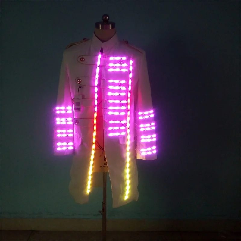 Hot Sale Led Luminous Clothes Flashing Growing Light Up Windbreaker Costume DJ Party Show