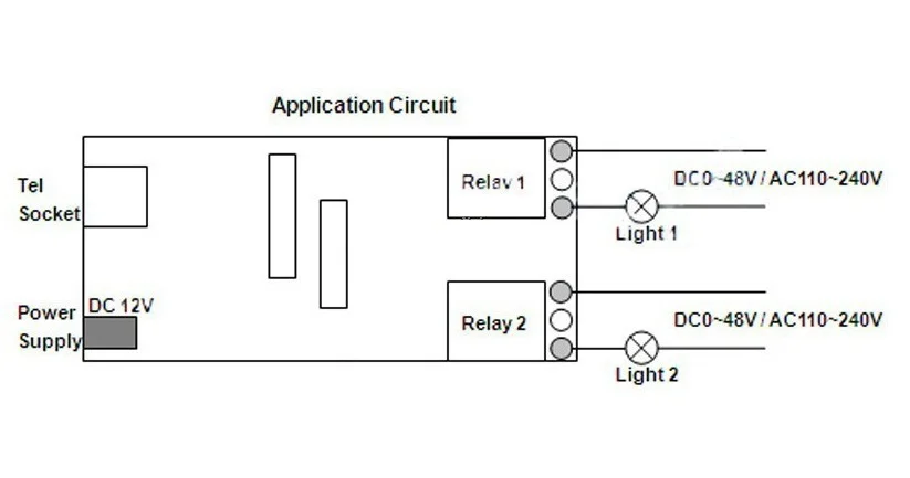 2 Ways Wireless Telephone Remote Control Board Module, for smart home, phone relay