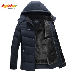 Men Winter Down Jacket and Coat 2018 New Casual Hooded Jackets Warm Fleece Down Parkas Male Fashion Thick Outwear Coats XL-4XL