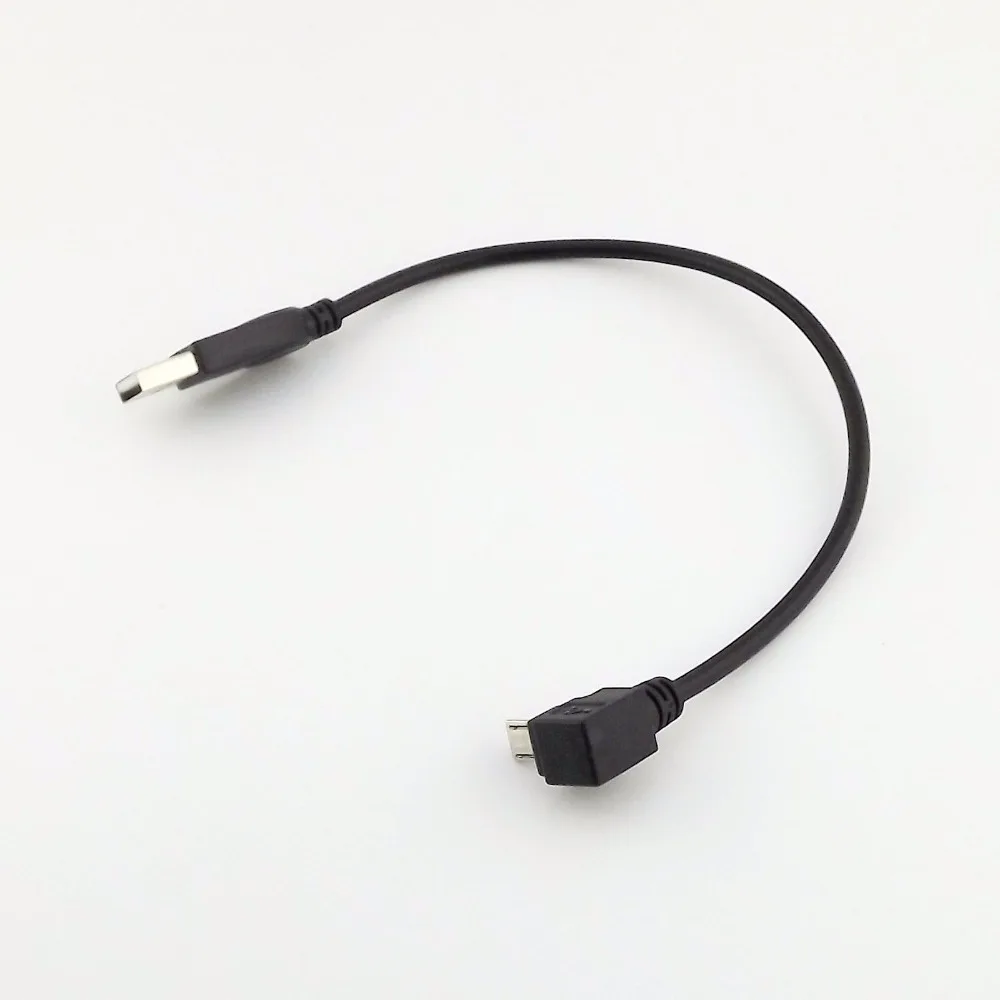 

10Pcs Down Angled Micro USB Male to USB 2.0 A Male Data Charge Cable 25cm