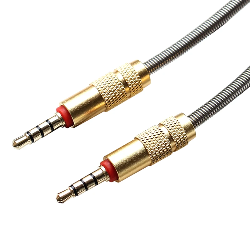 0.8M 4 Pole Stero Audio Cable Car AUX MP3/MP4 3.5mm Male to Male