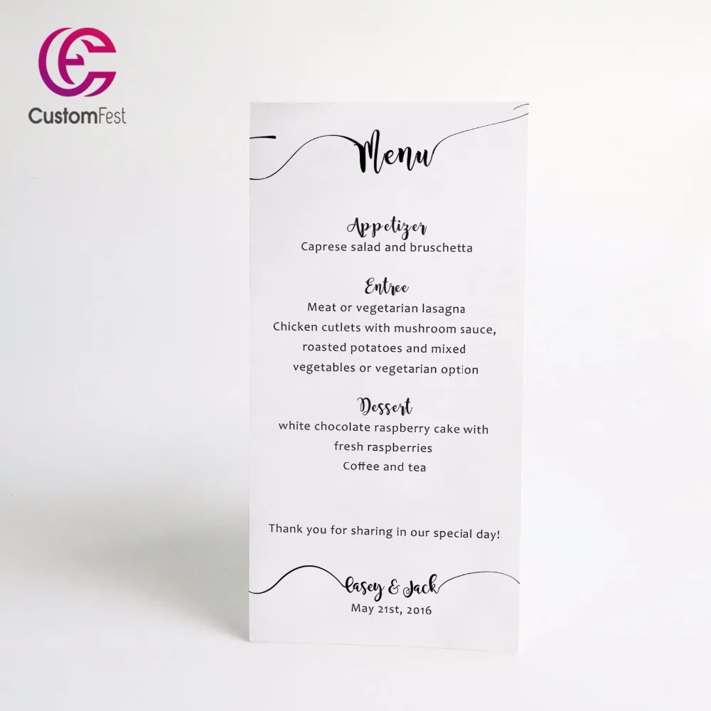 Personalized menu romantic design menu whole set available MU022