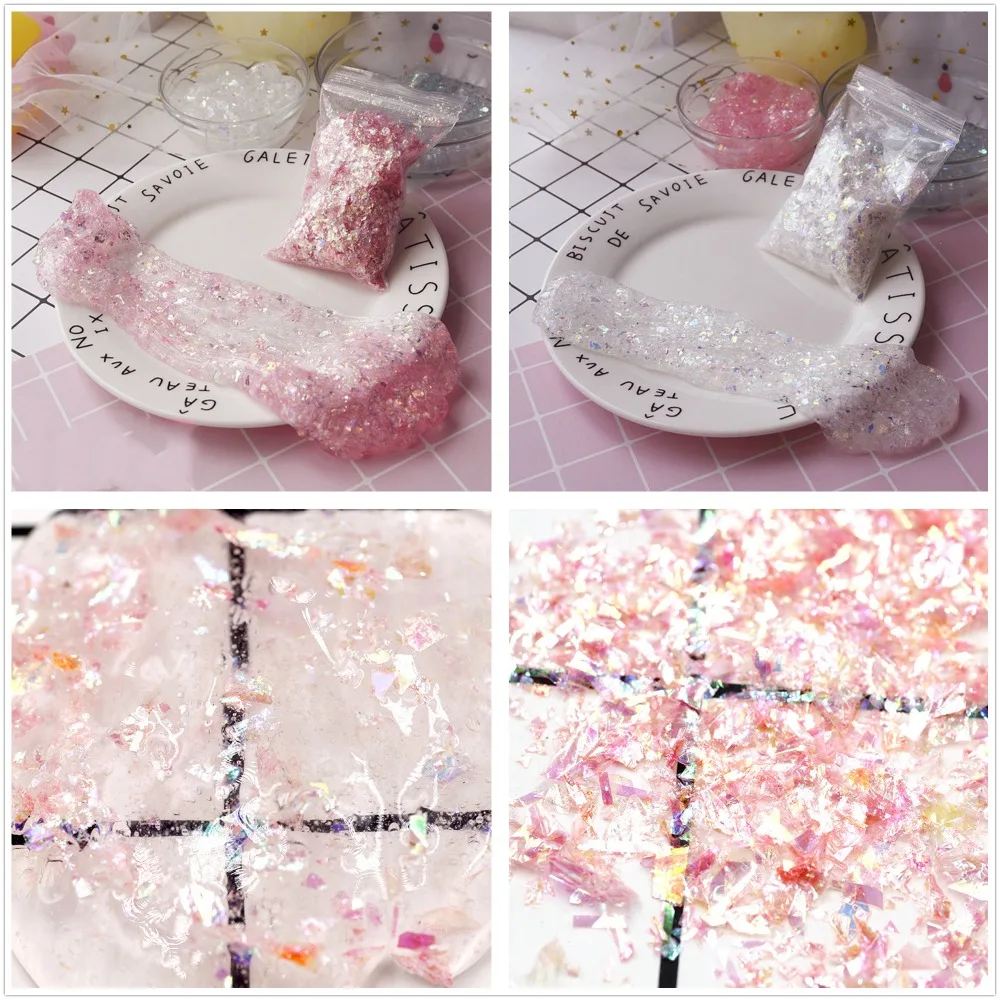 500 g Bonbonpapier, 15 Farben, Muschelpapier, Schleimfüller, Tonspielzeug, DIY-Schleimzubehör, Dekor, Gelee, Schlamm, Handgummi, Ton, Kind – Detail 18