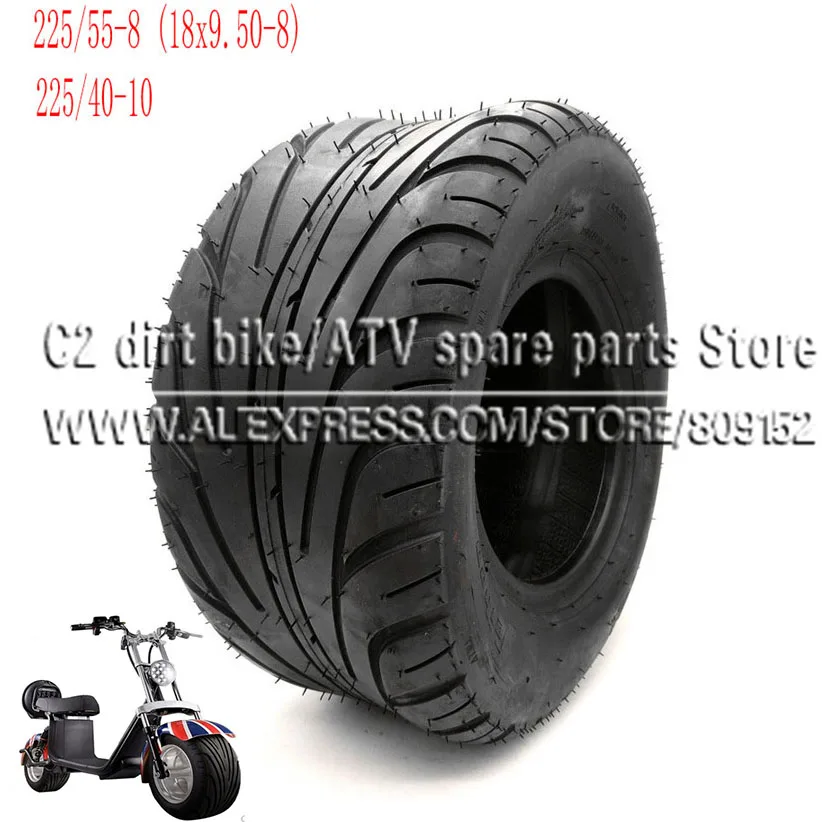 225/55-8 Tire 225/40-10 Tyre 18x9.50-8  Front or Rear 8inch 10inch 6PR Electric Scooter Vacuum Tires For Harley Chinese Bike