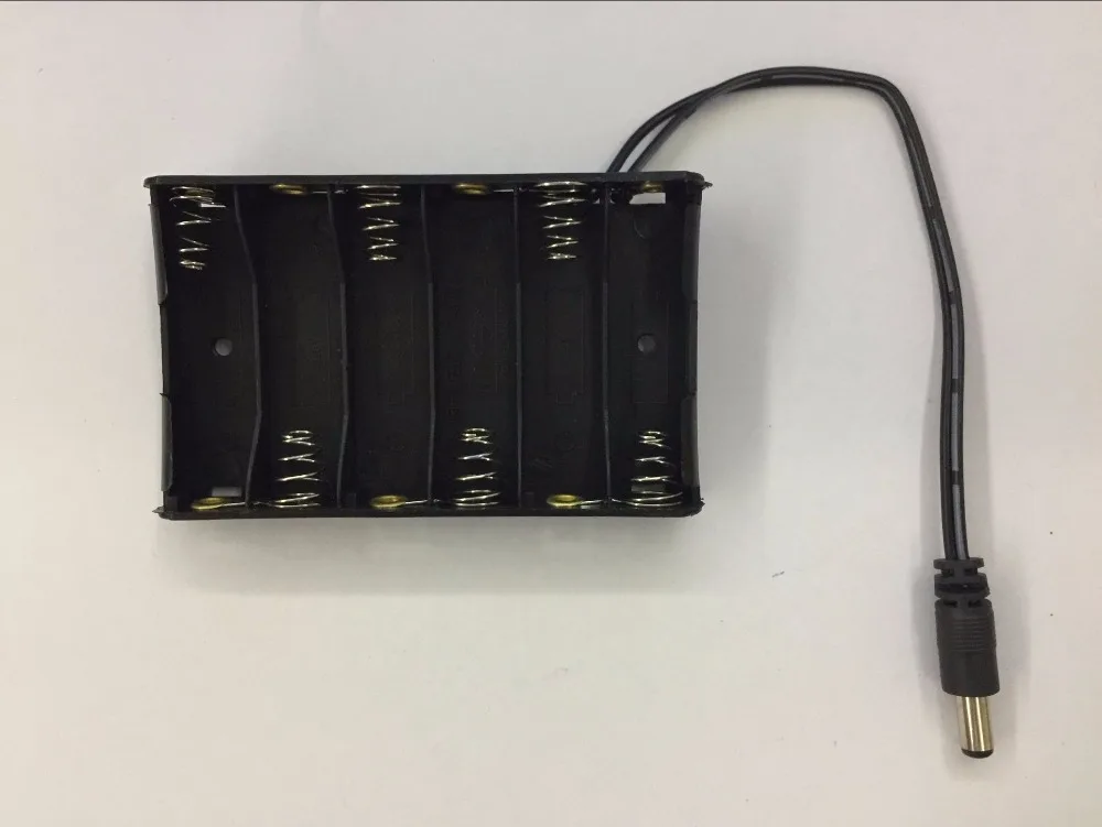 New 6 x AA Battery Case Storage Holder With DC2.1 Power Jack For Arduino Flashlight Batteries Wholesale