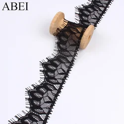 3yards/lot 5cm Black Eyelash Lace Fabric Trims DIY Sewing Garment Ribbon Handmade Material