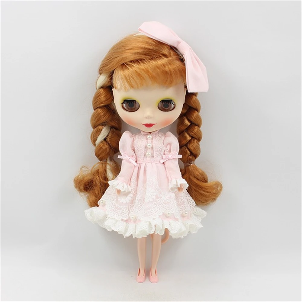 Clothes For 1/6 Blyth Dress With Collar Lace and Hairdress 2 Colors