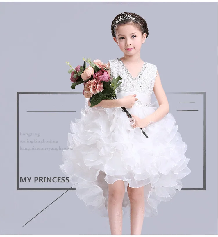 Girls Dresses For Christmas Party sleeveless lace princess wedding dress girls teenage well party prom dress