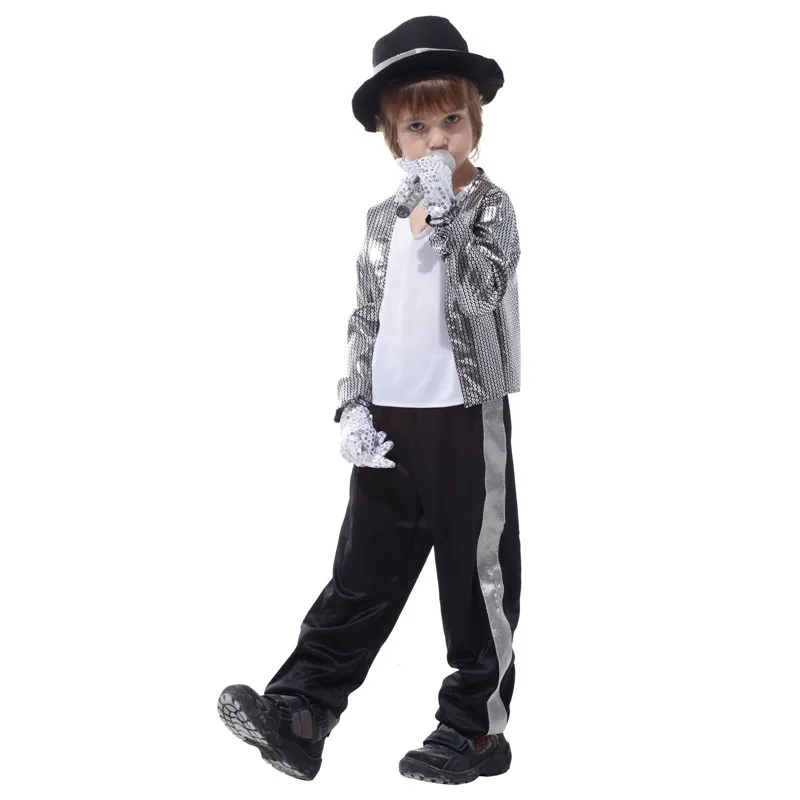 Kids Jongens Michael Jackson Cosplay Kostuum Verjaardagsfeestje Prestaties Fancy Dress