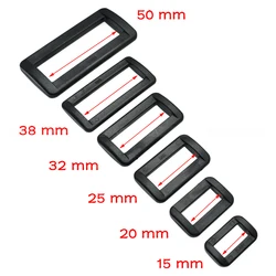 2pcs Plastic Loops Adjustable Buckles Belt buckle Belt Loop Rectangle Rings Package accessories Black