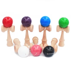 O envio gratuito de brinquedos de madeira ao ar livre esportes bola bola kendama pintura do plutônio 18.5cm cordas brinquedos adultos profissionais lazer esportes