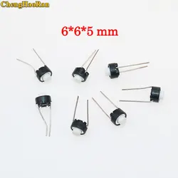 ChengHaoRan 20-100pcs Touch switch button 6*6*5mm DIP 6X6X5 mm Tactile Tact Push Button Micro Switch Momentary for A-L-P-S white