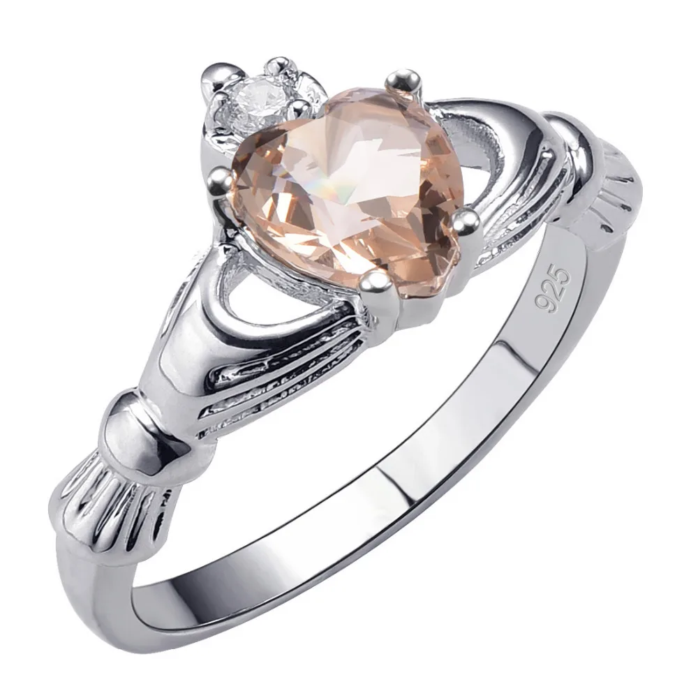 Morganite 925 Sterling Silver   Ring Beautiful Jewelry Size 5 6 7 8 9 10 11 12 F1530